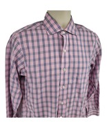 Brooks Brothers Milano Non-iron Long Sleeve Button Pink Plaid Shirt 15-32 - £19.78 GBP