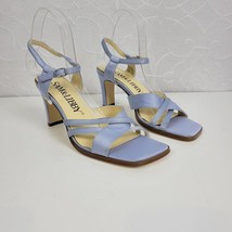 Sam &amp; Libby Womens Sandals Size 7.5 Blue Satin Strappy Open Toe Slingbac... - $18.50