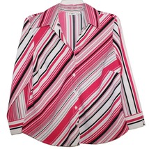 Cato Blouse Pink White Stripe Womens Small - $7.84