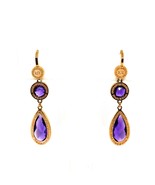 Rebecca Rose Gold Plated Earrings with Purple Multi Shape Crystals - £126.70 GBP