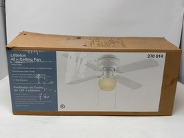 Hampton Bay Littleton 42 in. Indoor White Ceiling Fan with Light Kit - £26.14 GBP