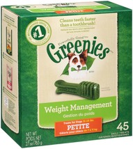 Greenies Weight Management Dog Dental Treats Petite 1ea/27 oz, 45 ct - £54.43 GBP