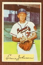 Vintage Baseball Card 1954 Bowman #144 Ernie Johnson Milwaukee Braves Pitcher - $9.68