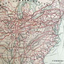 1879 Railroad Map US Industrial Commercial Victorian Geography 1st Edition DWAA9 - £119.92 GBP