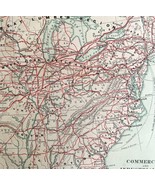 1879 Railroad Map US Industrial Commercial Victorian Geography 1st Editi... - £117.33 GBP