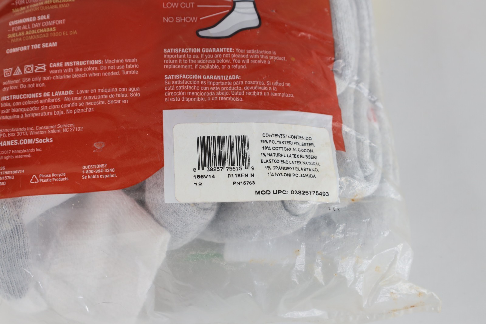 Deadstock Vintage Y2K Hanes Adult Shoe 6-12 Pack of 9 Ankle Socks White Item image 5
