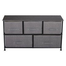 5-Drawer Dresser Storage Closet Tower Organizer Unit For Bedroom Hallway Grey - £59.98 GBP