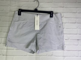 CALVIN KLEIN Vertical Striped Shorts White Blue Nautical Preppy Womens S... - £23.35 GBP