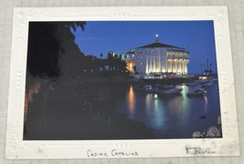 Casino Catalina at night A. Borlow Vintage Blank Greeting Card Print - $5.89