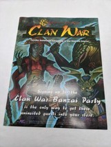 Legend Of The Five Rings Clan War Banzai Party Flyer Sheet 8 1/2&quot; X 11&quot; - £39.46 GBP