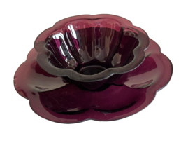 Chinese Peking Amethyst Color Glass Bowl with Under Plate - £310.61 GBP