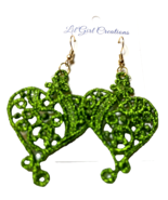 Earrings Green Filigree Free Standing Lace BOHO Drop/Dangle French Wire ... - $282.52 MXN