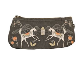 Danica Studios Horses Landscape Small Cosmetic Make Up Bag Linen Zippered - £18.45 GBP
