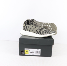 New Adidas Mens Size 9.5 NMD R2 Primeknit Boost Casual Shoes Trace Cargo BA7198 - £205.76 GBP
