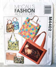 McCall&#39;s Fashion Accessories Handbags-Totes-Bags Sewing Pattern #M4402 Uncut - £7.55 GBP