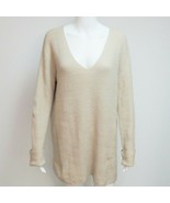 Wilfred Aritzia V Neck Sweater Tunic Chunky Long Sleeve Pullover Camel S... - £21.69 GBP