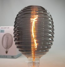 Ikea MOLNART LED Bulb E26 160 lm Balloon Shaped Lined Ribbed Glass Gray/Clear  - $45.44