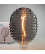 Ikea MOLNART LED Bulb E26 160 lm Balloon Shaped Lined Ribbed Glass Gray/... - £35.73 GBP