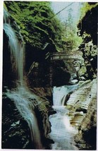 New York Postcard Watkins Glen State Park Rainbow Falls - $2.96