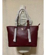 NWT Tory Burch Deep Berry Pebbled Leather Landon Tote $495 - $468.00