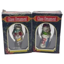 Glass Christmas Ornaments S&amp;S Brands Inc Set Of 2 Snowmen 3&quot; With Original Box - £9.74 GBP
