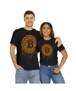 Bitcoin Digital Crypto Graphic Binary Black & Gold T-Shirt Soft Cotton Sz S-XL - $24.99