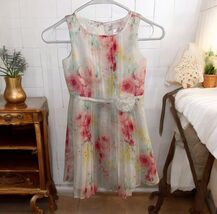 Janie And Jack Girls Pink And White Floral Sleeveless Sunday Dress Size 6 - €16,96 EUR