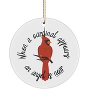 Cardinal Ornament When a Cardinal Appears an Angel is Near Ornament Sympathy Orn - £11.77 GBP
