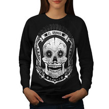Wellcoda Mexican Skull Death Womens Sweatshirt, Evil Casual Pullover Jumper - £22.86 GBP+