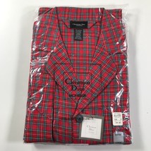 Vintage Christian Dior Monsieur Shirt Mens Large Red Blue Plaid Button Down - £110.64 GBP