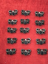 15 Pieces 5 Stone Black Rhinestone Butterfly Button Flatback Craft Jewel... - £11.42 GBP