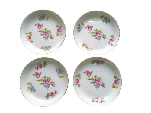 Primary image for Bareuther Waldsassen Set Of 4 Coasters Bavaria Germany Fine Porcelain Floral