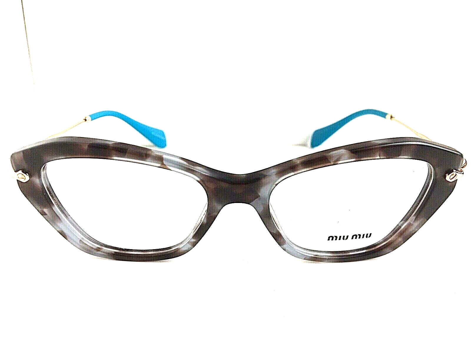 Miu Miu VMU 04L UBA-101 52mm Cat Eye Gray Turquoise Women's Eyeglasses Frame Item image 3