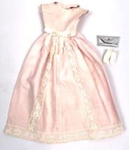Vintage Barbie Clone Doll Clothes Pink Lace Party Dress Gown Purse Shoes... - £25.95 GBP