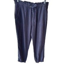 Social Standard Sanctuary Linen SOLSTICE Jogger Pants Womens L Blue Drawstring - £16.06 GBP