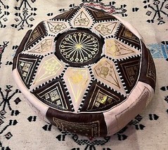 Moroccan brown beige pouf- Moroccan pouf ottoman hassock-Moroccan Fez pouf - £110.11 GBP
