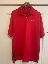 Nike Golf Tiger Woods Collection Men&#39;s Dri Fit Golf Polo Red Black Size ... - £34.01 GBP