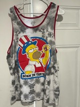 Simpsons Tank Top Men&#39;s T-shirt Born In The USA 100% Cotton Size Medium - £9.58 GBP