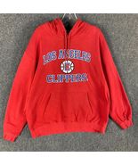 Vintage Los Angeles Clippers Hoodie Men&#39;s 3XL Red Pullover Drawstring Di... - $41.81 CAD