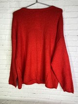 H&amp;M LOGG Long Sleeve V Neck Knit Red Lightweight Sweater Top Blouse Womens XL - £12.46 GBP