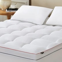 Homemate King Mattress Topper 1800TC Cooling Pad Cover Extra Thick-(White) - £28.92 GBP