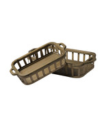 Set of Two Brown Wood Indoor Outdoor Tray With Handles - $2,859.82 MXN