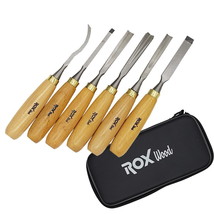 Rox Wood 15399068 Wood Carving Tools in EVA Bag with zipper (Set of 6 Pieces) - £31.53 GBP