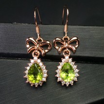 925 silver olivine eardrop Earrings New Popular jewel Technology - £85.21 GBP