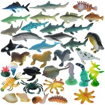 36 Pcs Mini Assorted Ocean Sea Animals Figures, Realistic Sea Creatures Toy Figu - £15.61 GBP