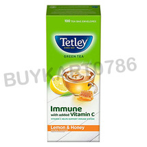 Tetley Green Tea Immune with Added Vitamin C, Honey &amp; Lemon, 100 Tea Bags - £29.92 GBP