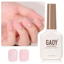 GAOY Sheer Hot Pink Gel Nail Polish, 16ml Jelly Milky Pink - £10.44 GBP