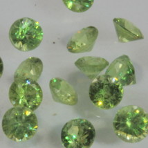 One Yellow Green Demantoid Garnet Diamond Cut Round 3 mm Average .12 carat - £11.27 GBP