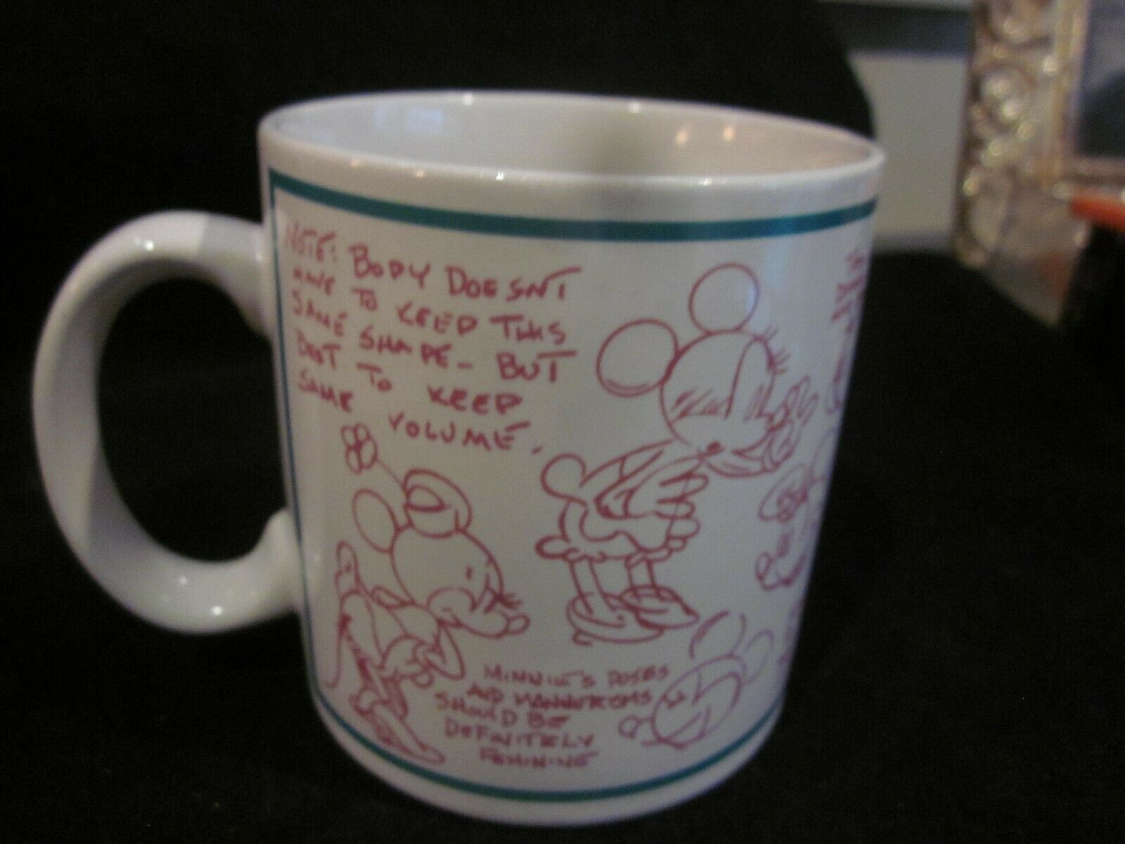 Primary image for WDW Disney Applause Minnie Mouse Model Sheet Mug Pre-Owned Vintage