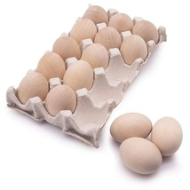 15Pcs Unpainted Wooden Fake Easter Eggs For Children Diy Game,Kitchen Cr... - $23.99